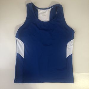 Augusta Sportswear Tank Top Womens XL Blue White Sleeveless Pullover Athletic